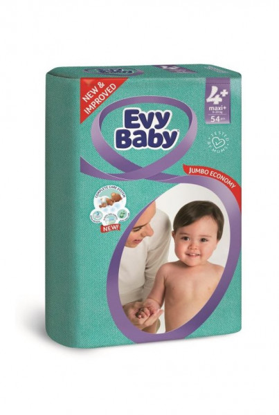 Подгузники Evy Baby Maxi+ Jumbo №4+ (9-20 кг) 54 шт.